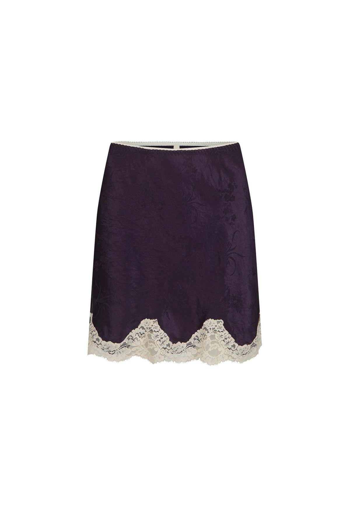 Lasiandra lace mini skirt, deep violet purple