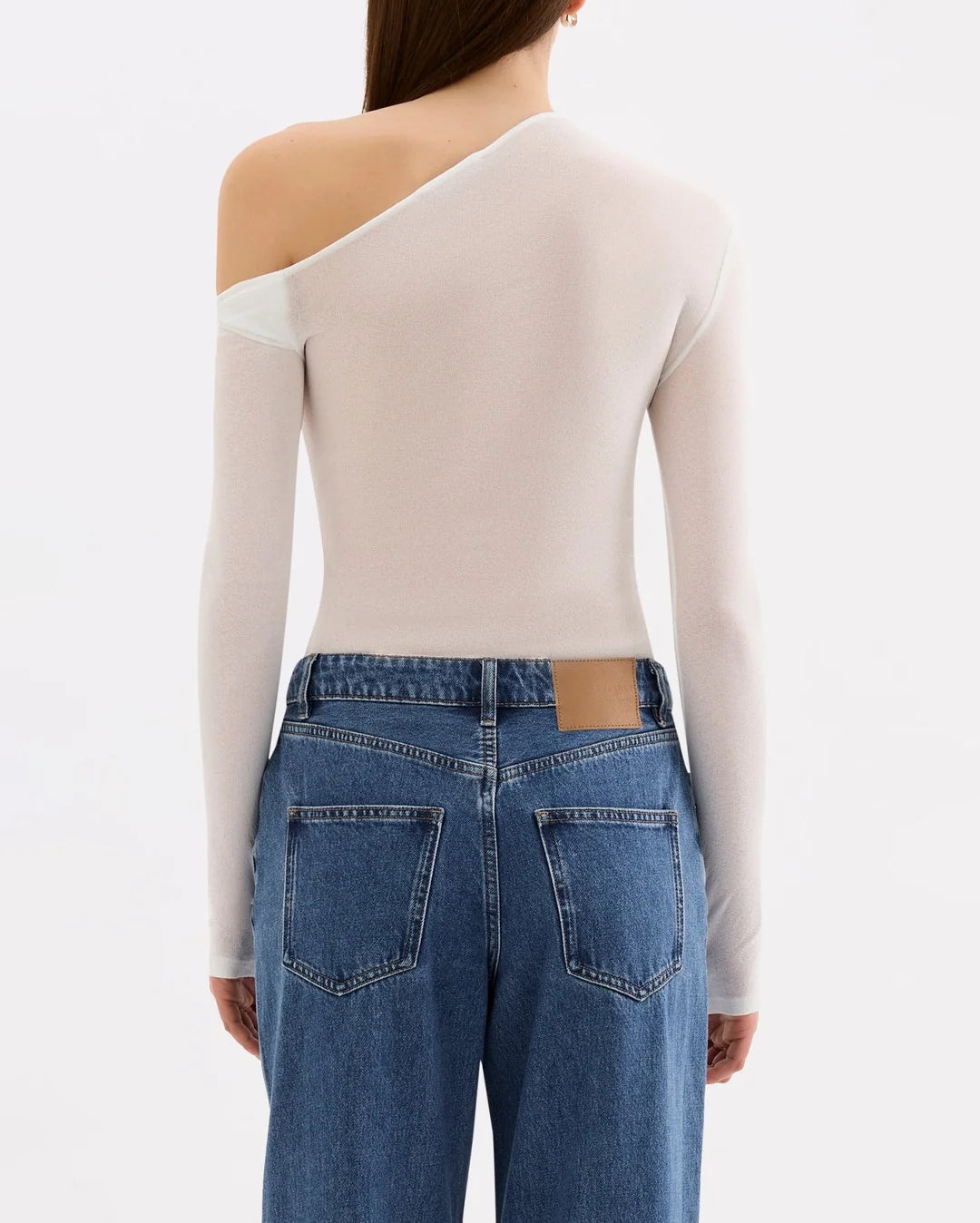 Piper mesh ls top, white