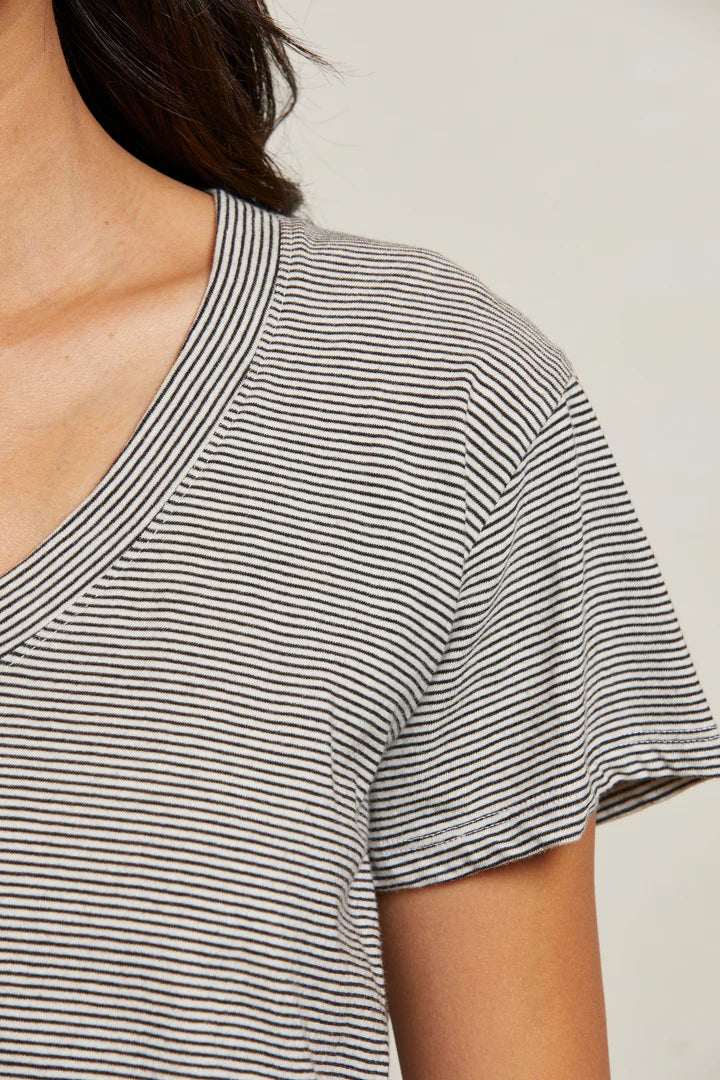 Hendrix stripe tee, Ivory/black stripe