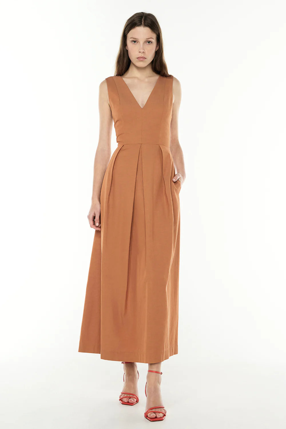 Under the sun maxi dress, chestnut