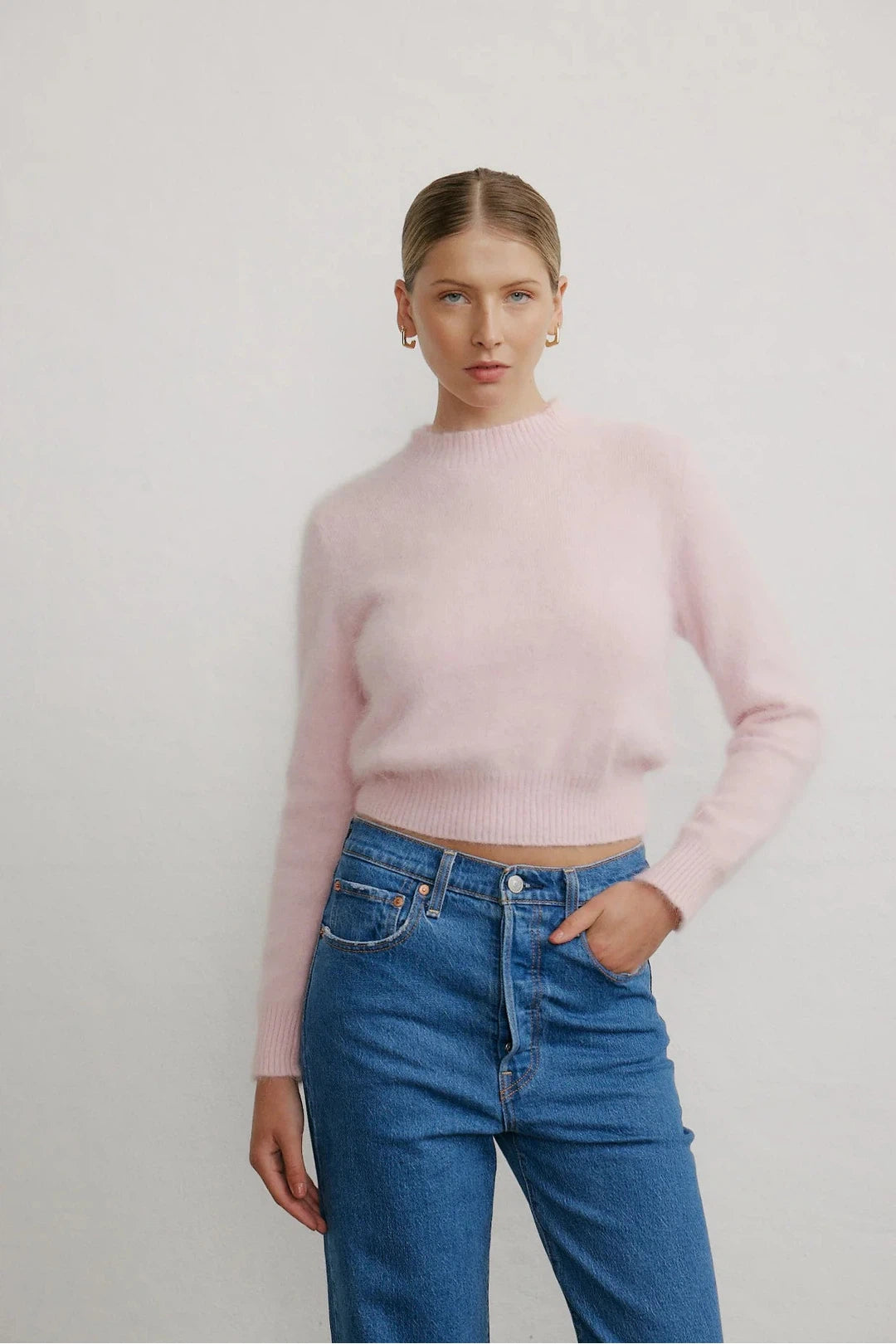 Pia cropped knit, rosewater