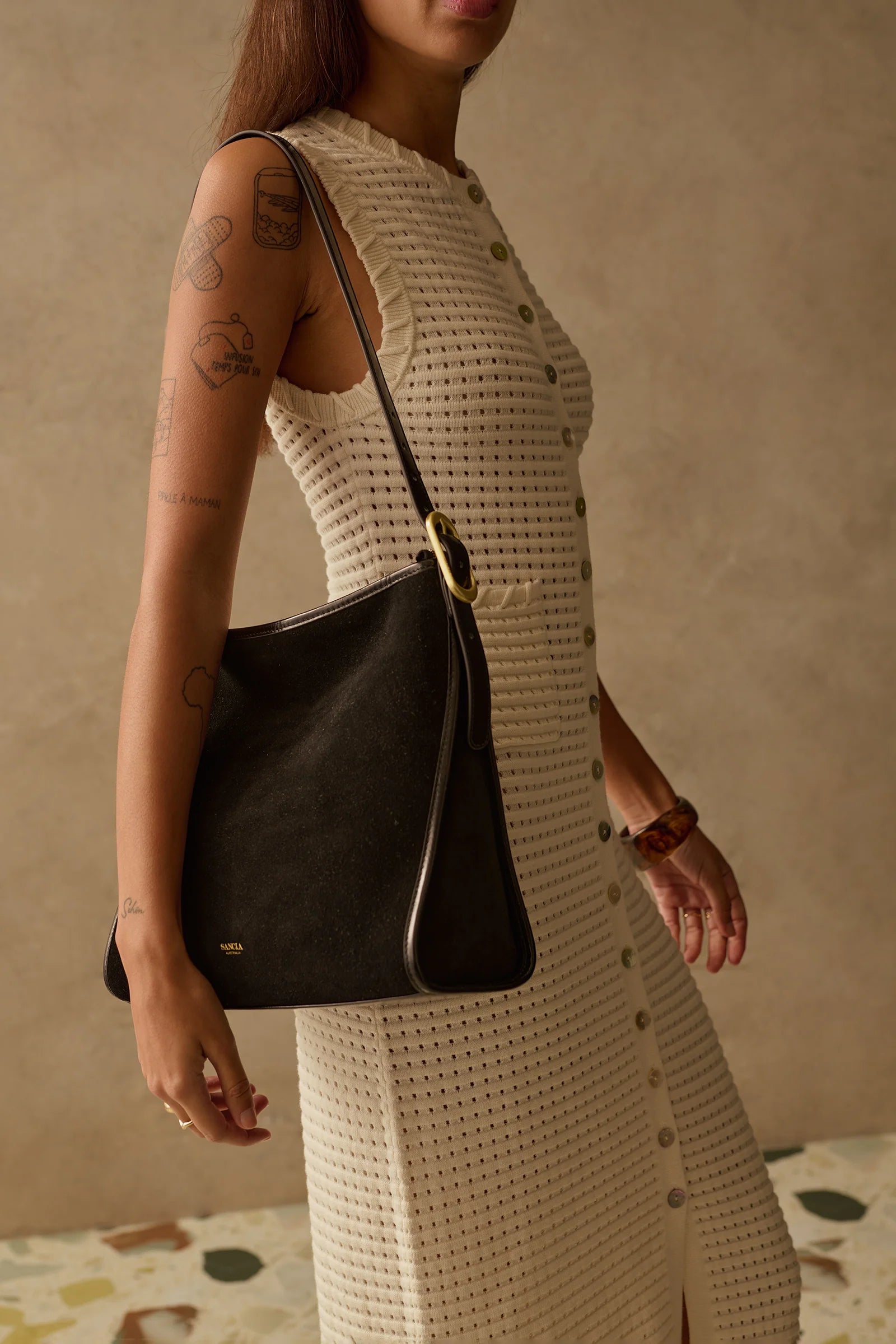 The Moretto, black suede