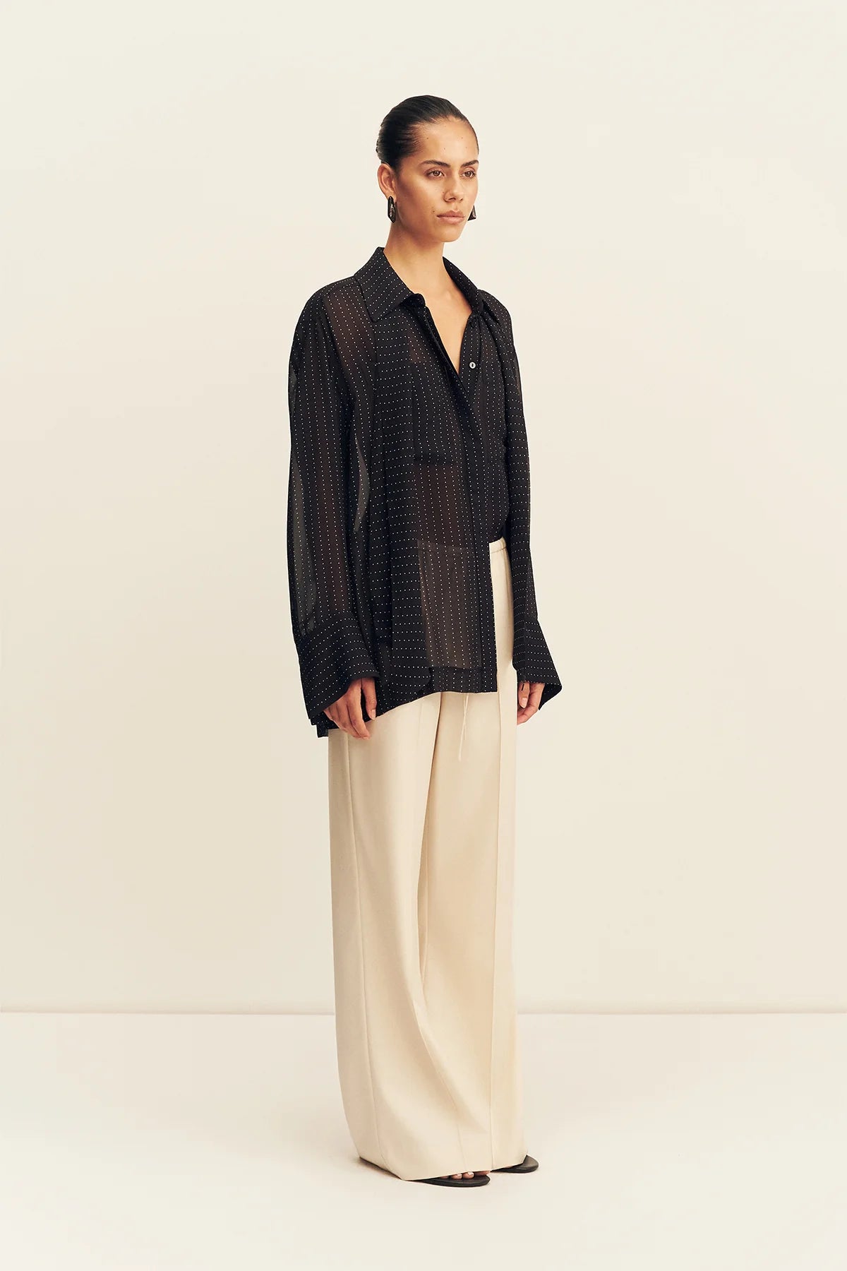 Irving polka dot sheer shirt