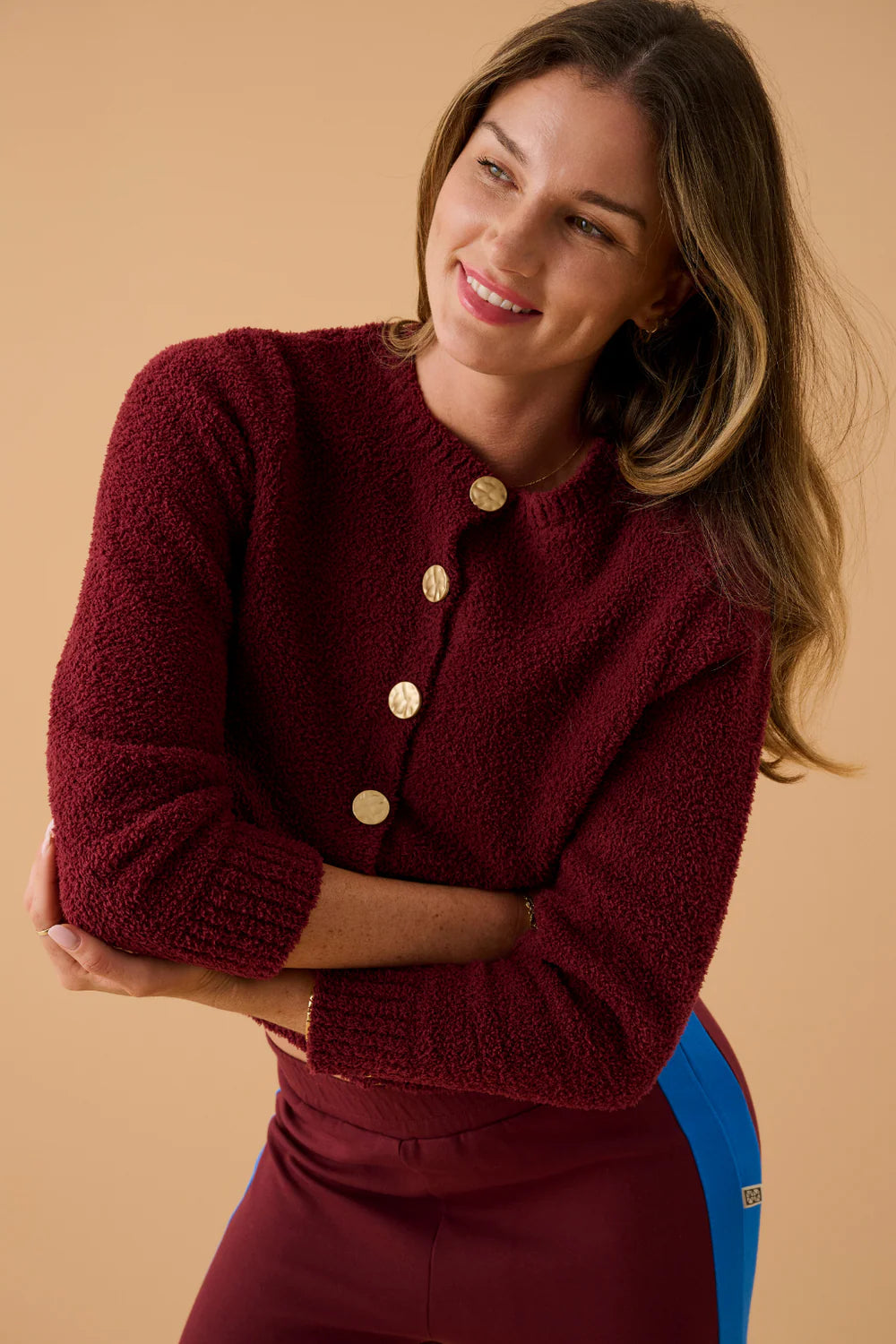 Sherpa cardigan, chocolate truffle