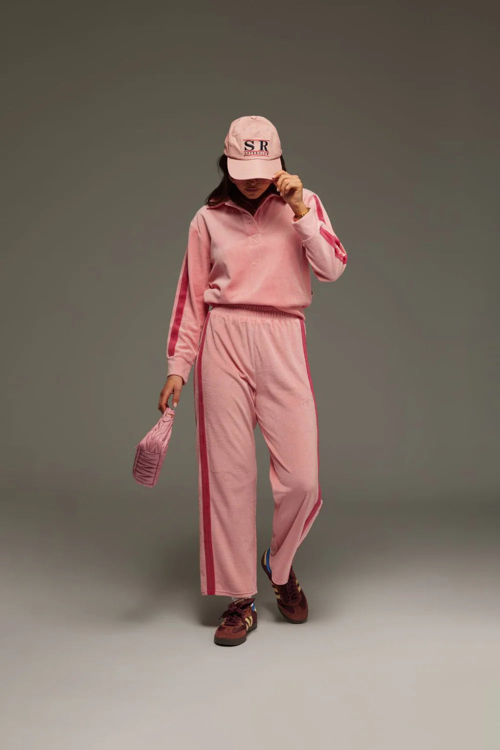 Mara velour pant, blush