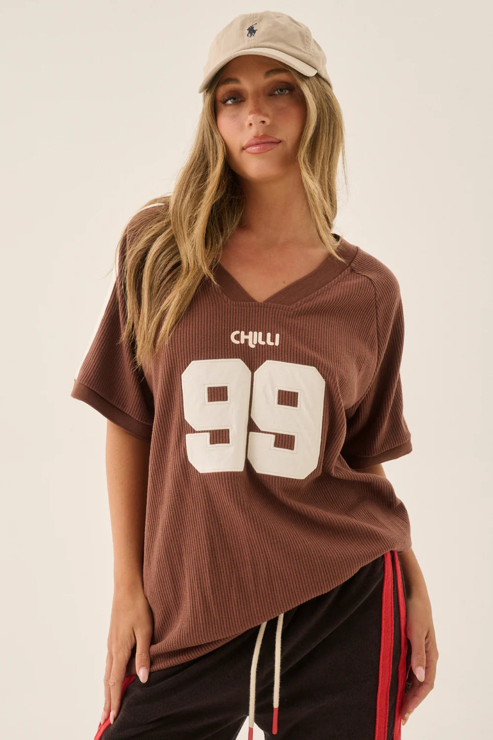 Chilli 99 waffle tee, mocha