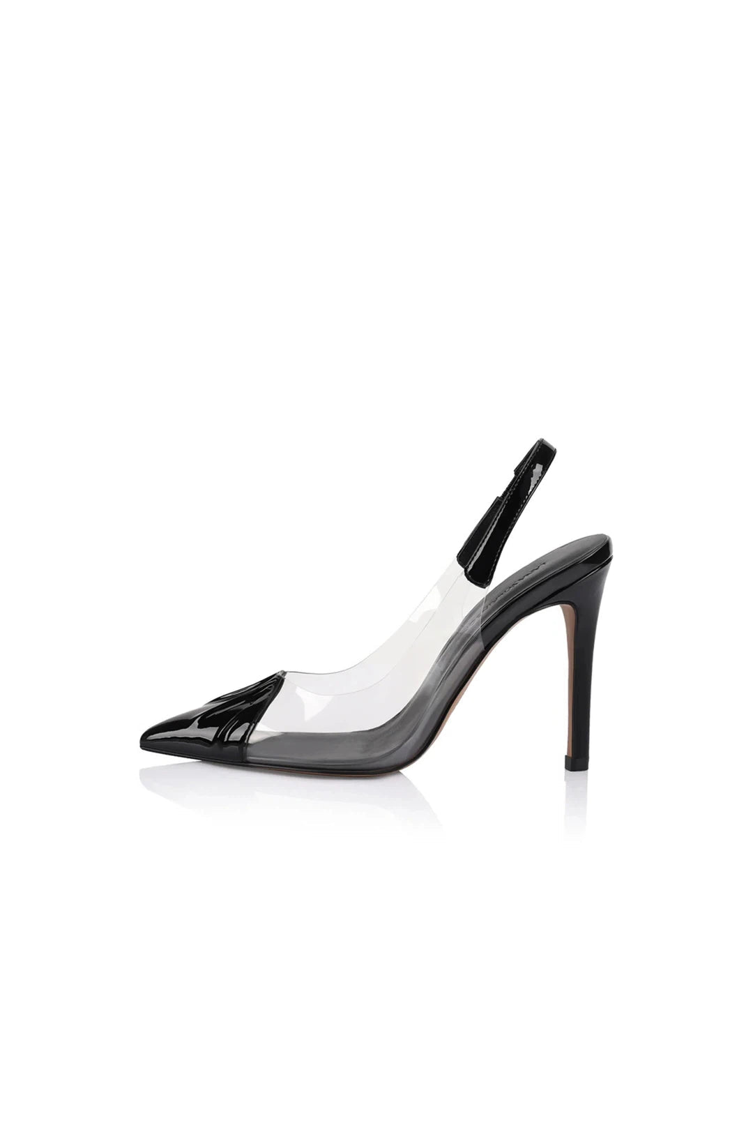 Romy Pump Vinylite & Black Patent