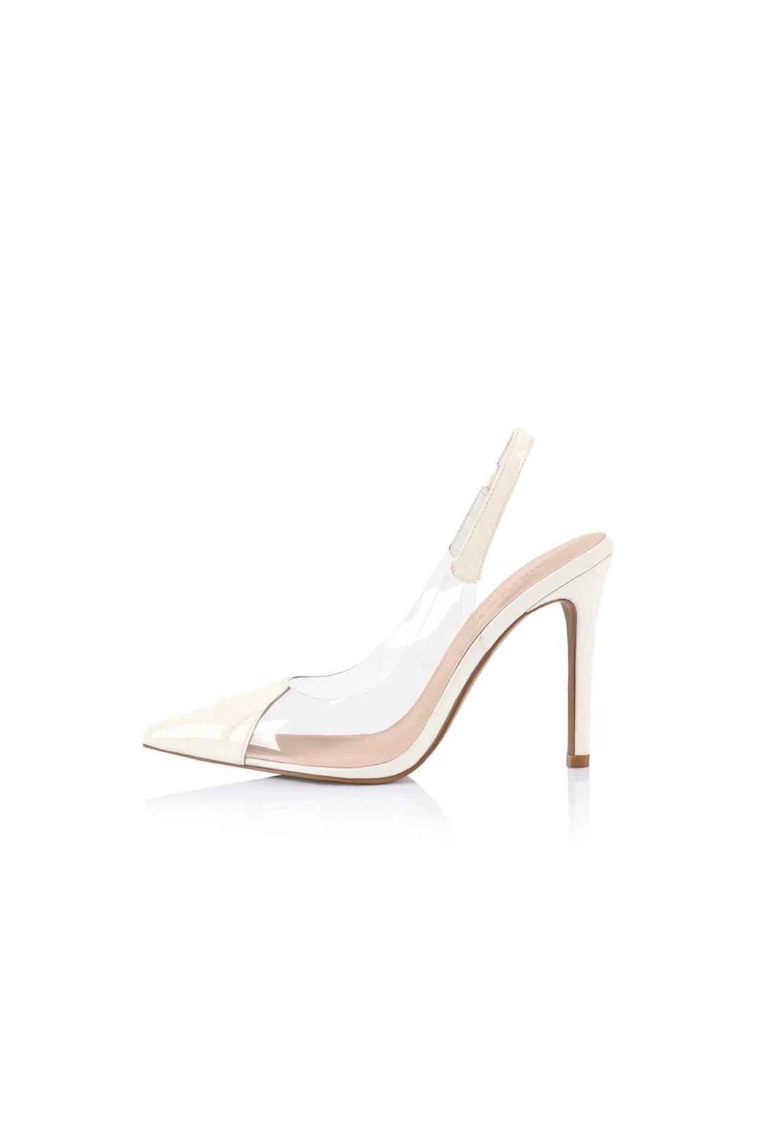 Romy Pump Vinylite & White Patent