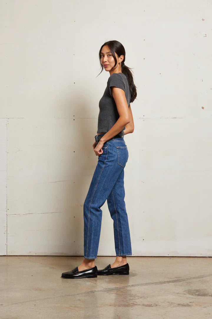 Gabby rib tee, charcoal