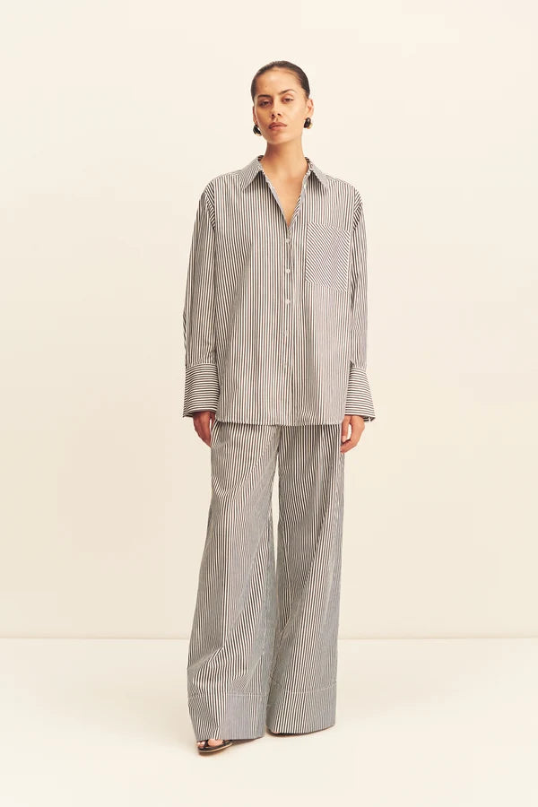 jayde oversized shirt, dark navy/ivory