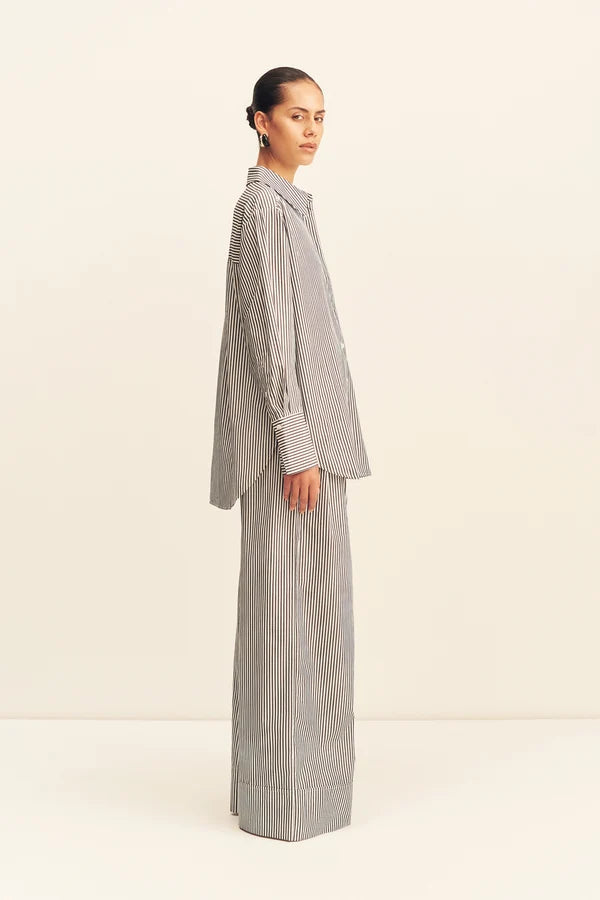 jayde oversized shirt, dark navy/ivory