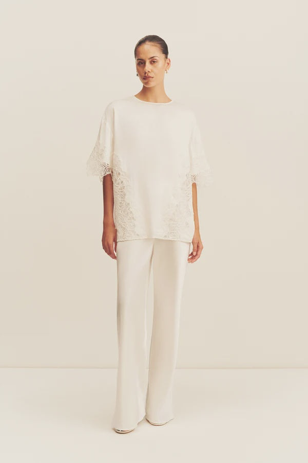 eniko lace t-shirt - ivory