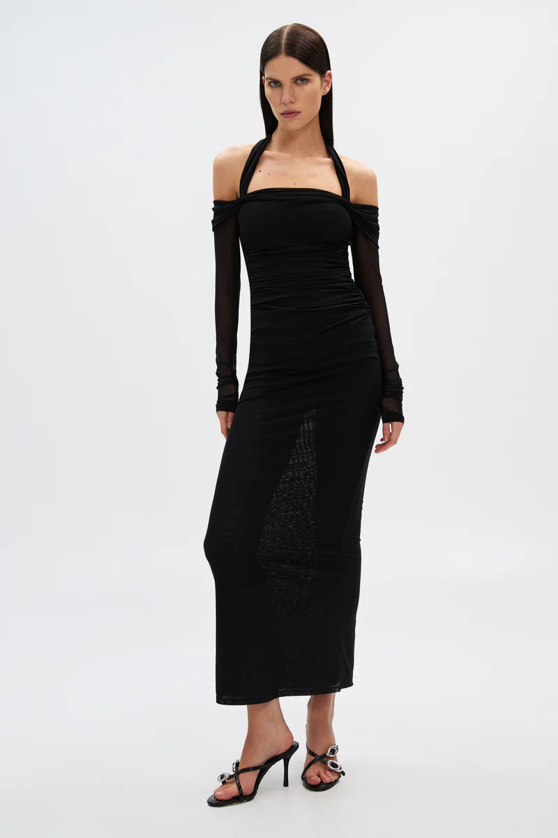 the sonnet mesh dress, black