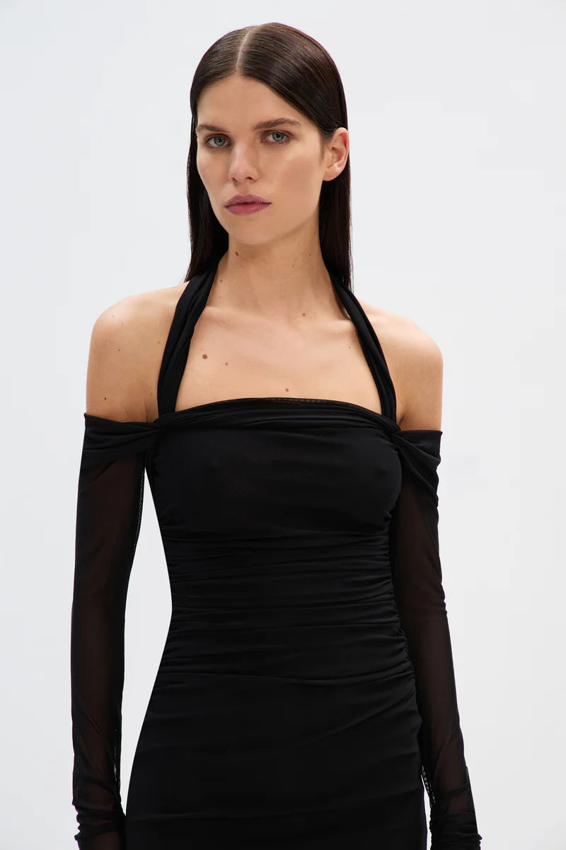 the sonnet mesh dress, black