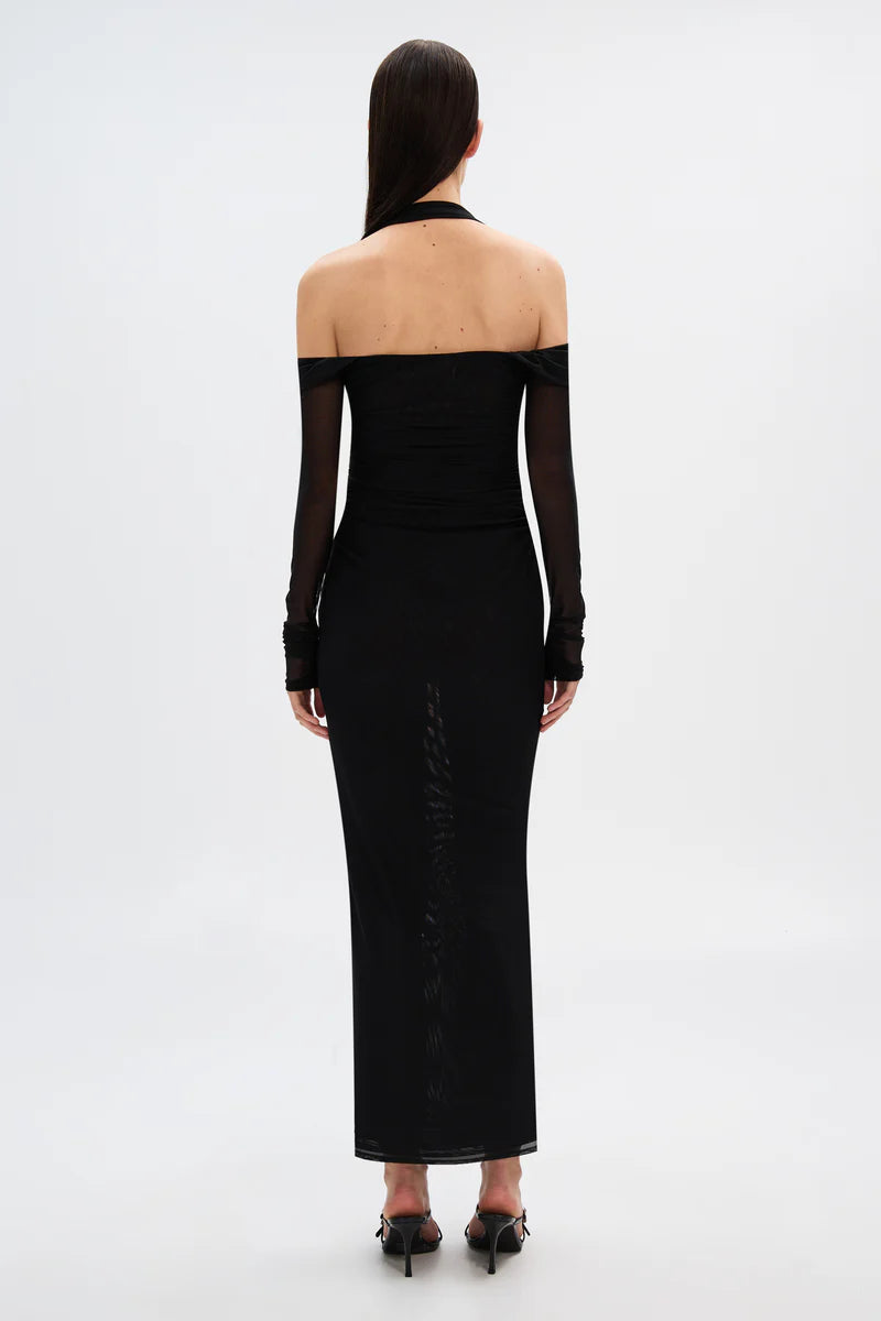 the sonnet mesh dress, black