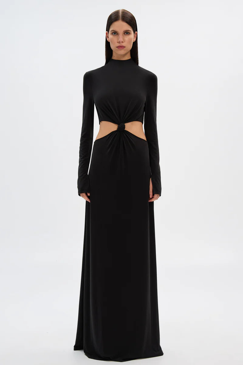 The odyssey cupro dress, black