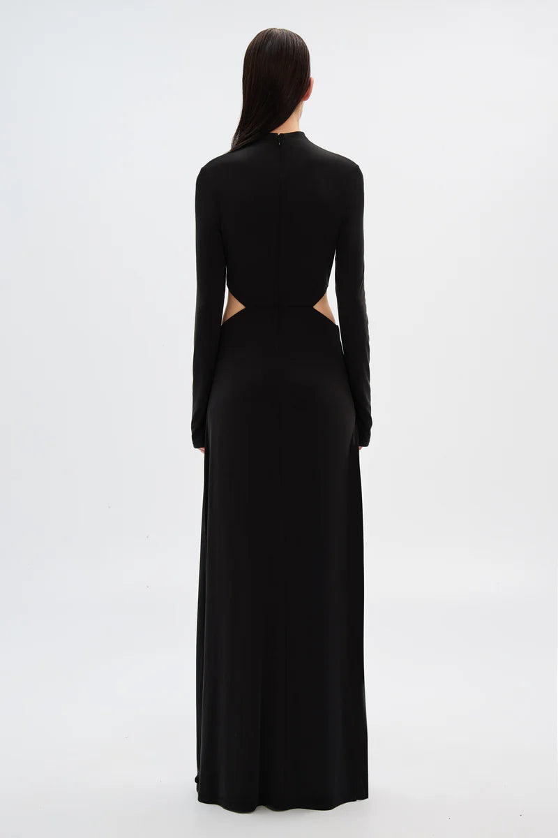 The odyssey cupro dress, black