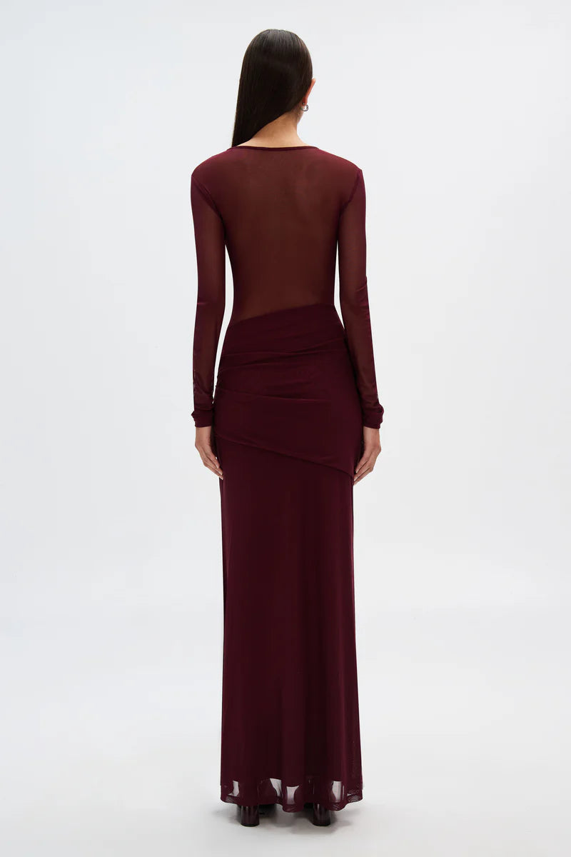 The Abelia mesh dress, berry
