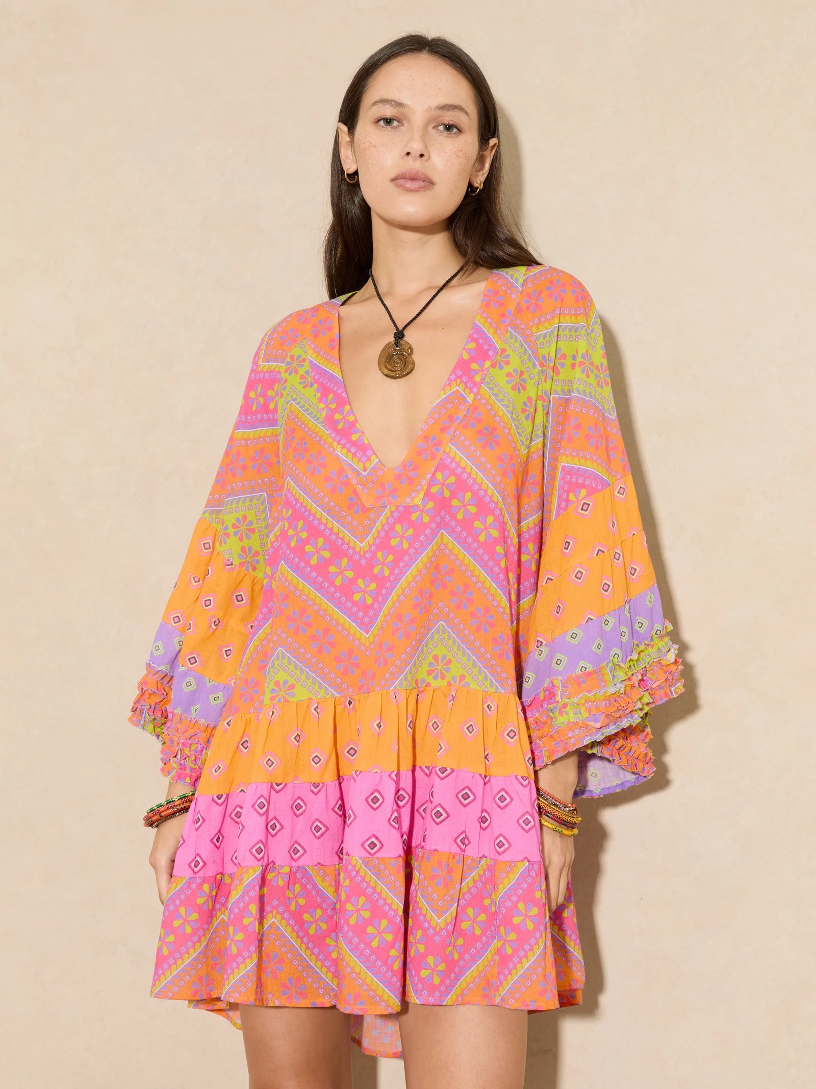orsay tiered smock mini dress
