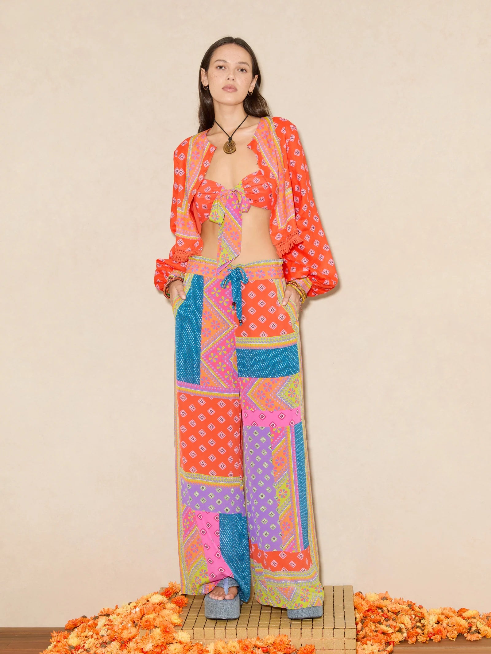 Rani silk wide leg pant