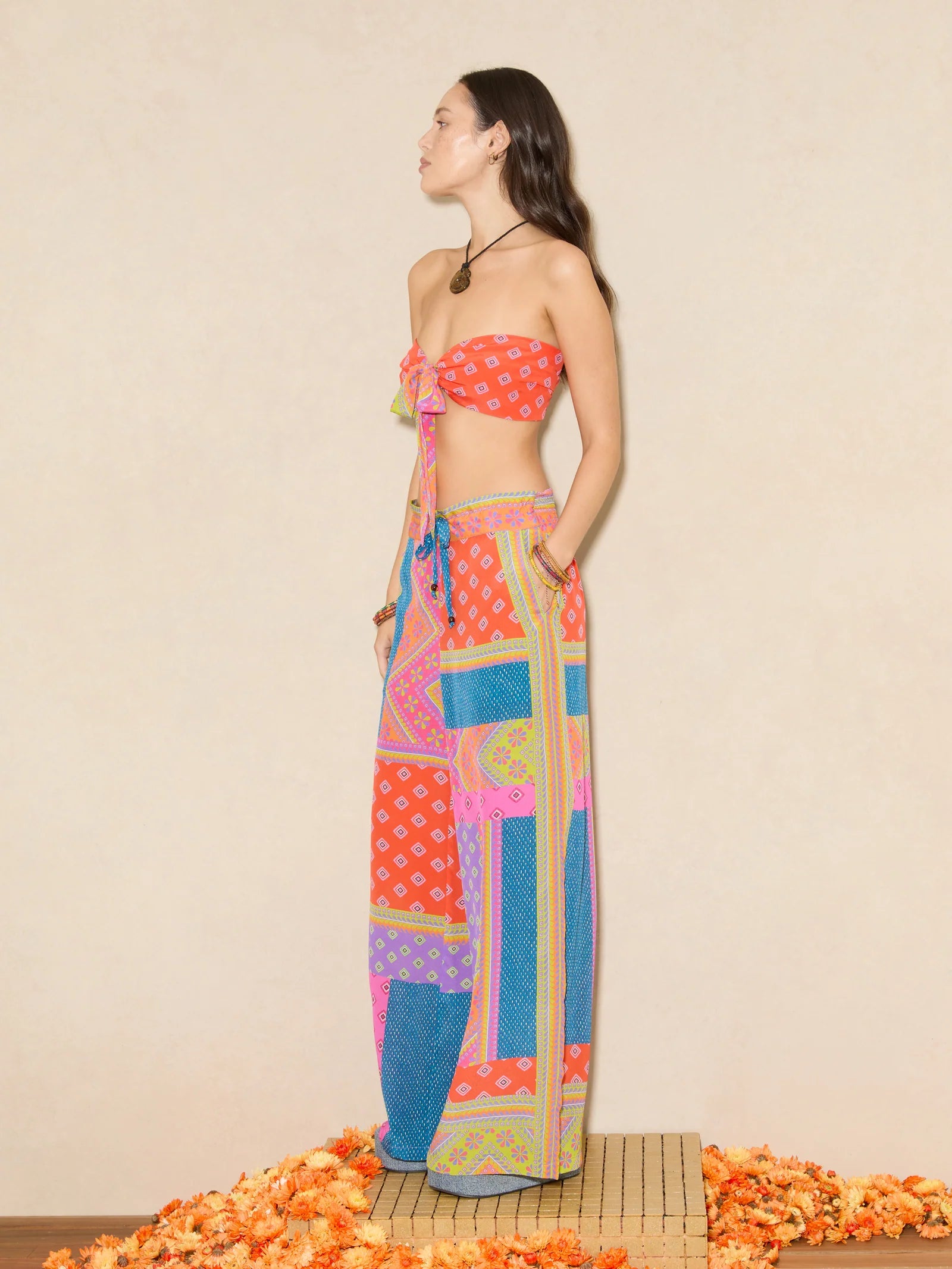 Rani silk wide leg pant