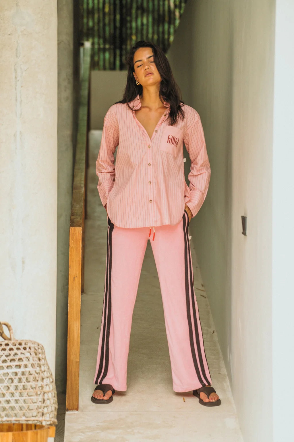 Aj terry pant, candy pink
