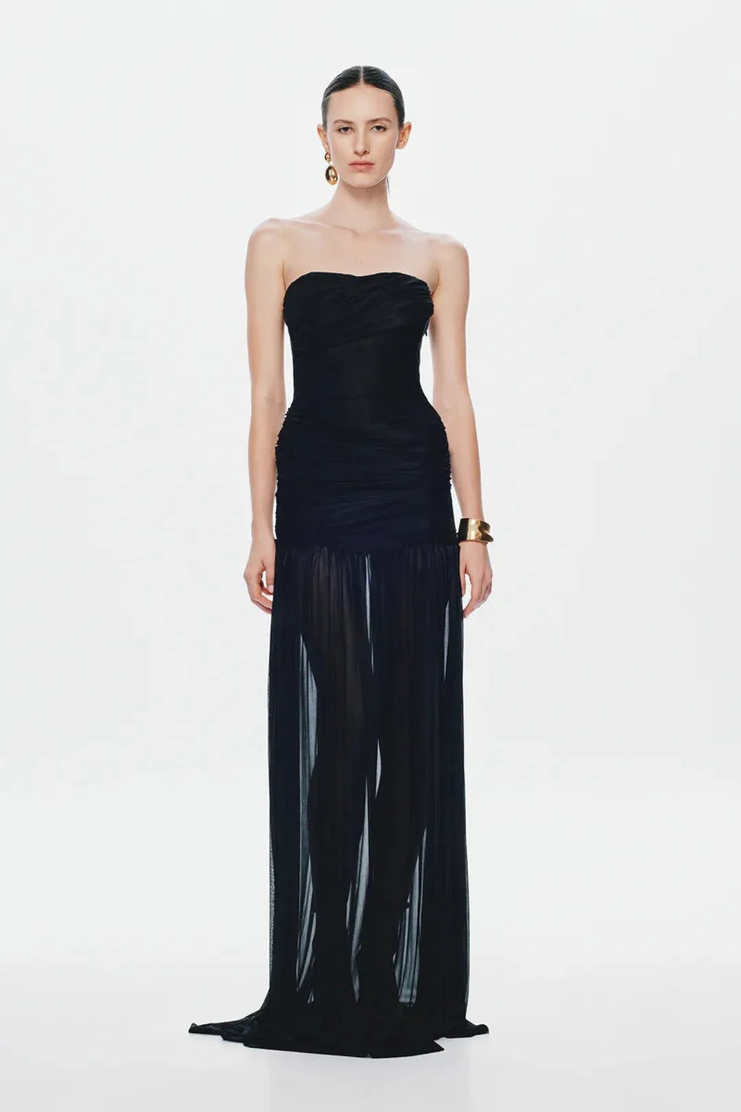 Ember wrapped dress, black