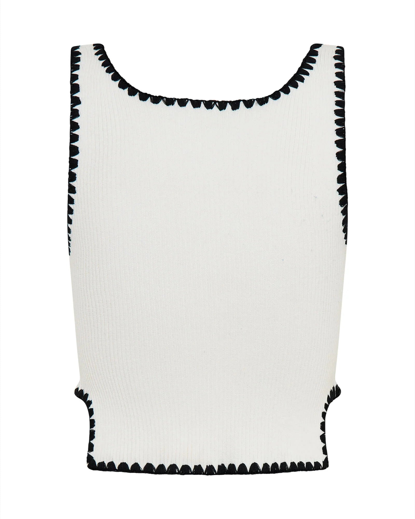 Knitted Scallop Tank Top - Cream