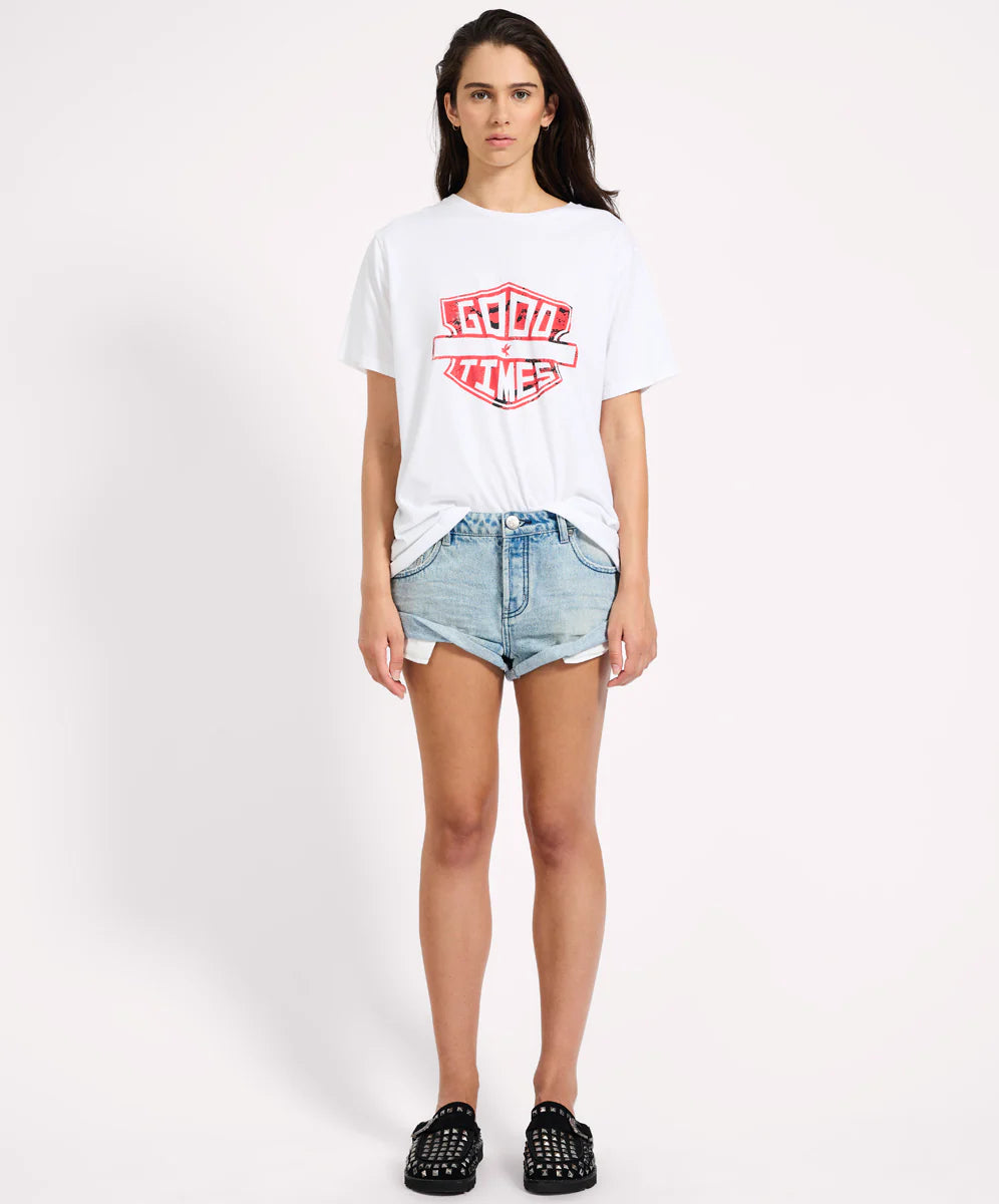 Good times boyfriend tee, white