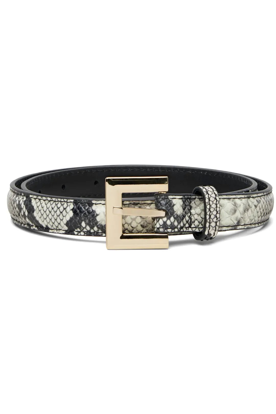 Nicola belt, black & white snake