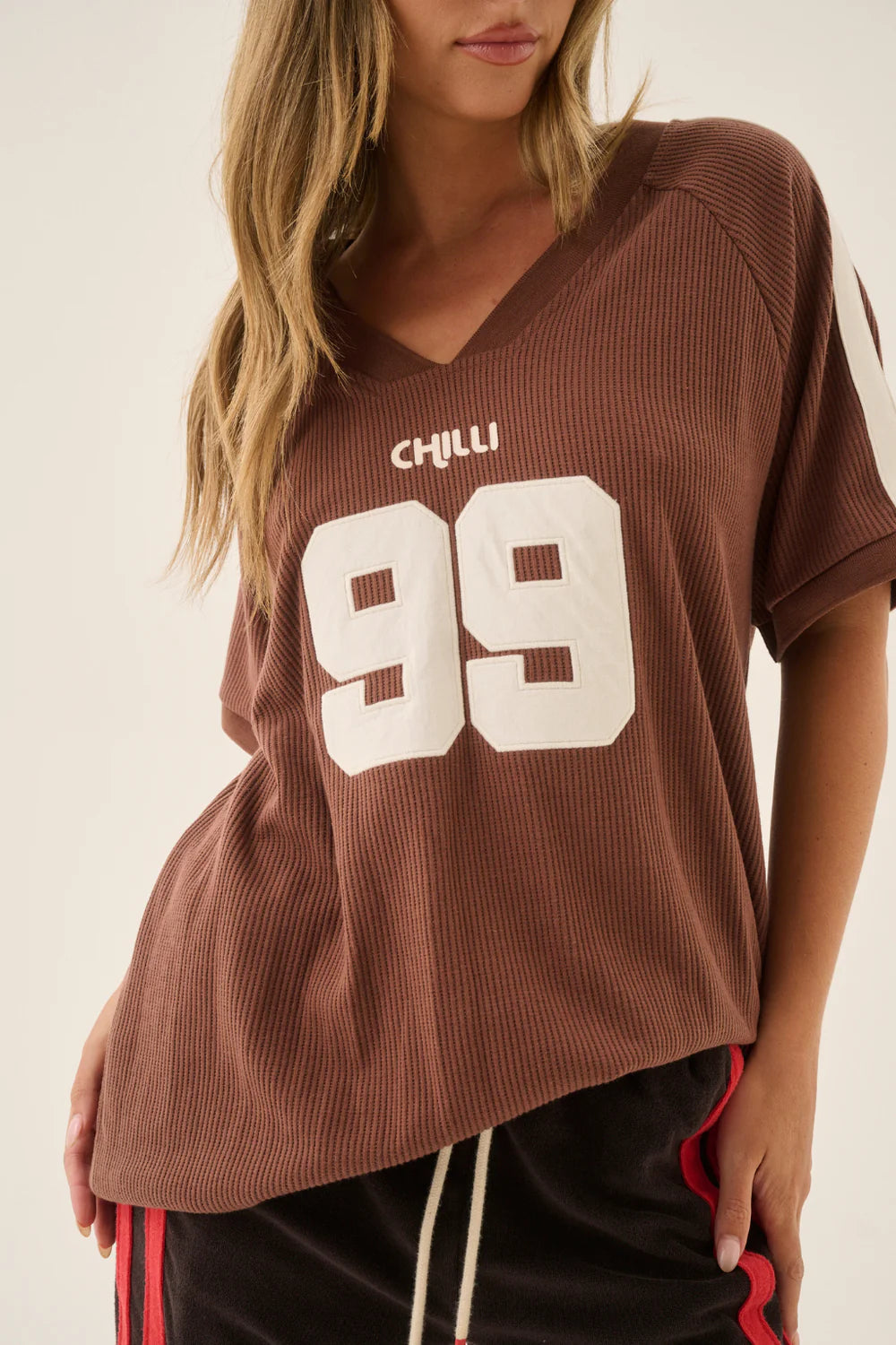 Chilli 99 waffle tee, mocha
