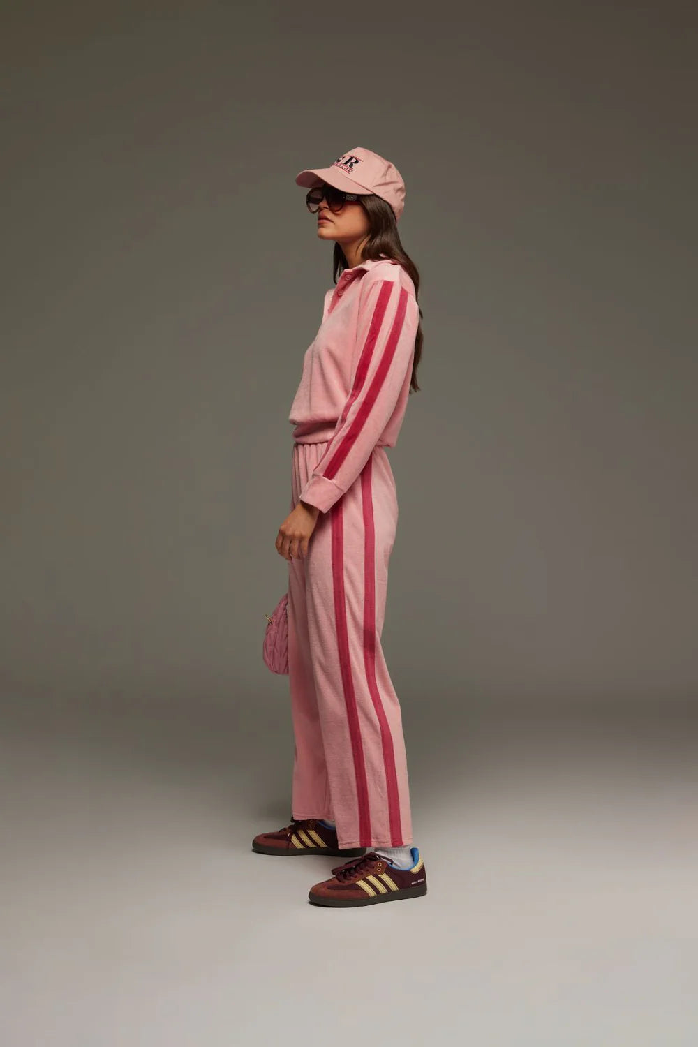 Mara velour pant, blush