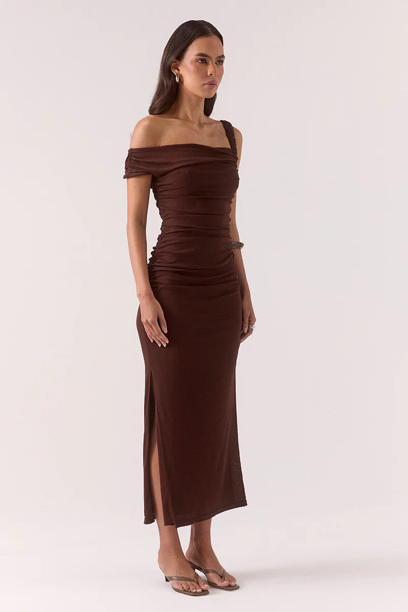 Rua asym dress, ganache