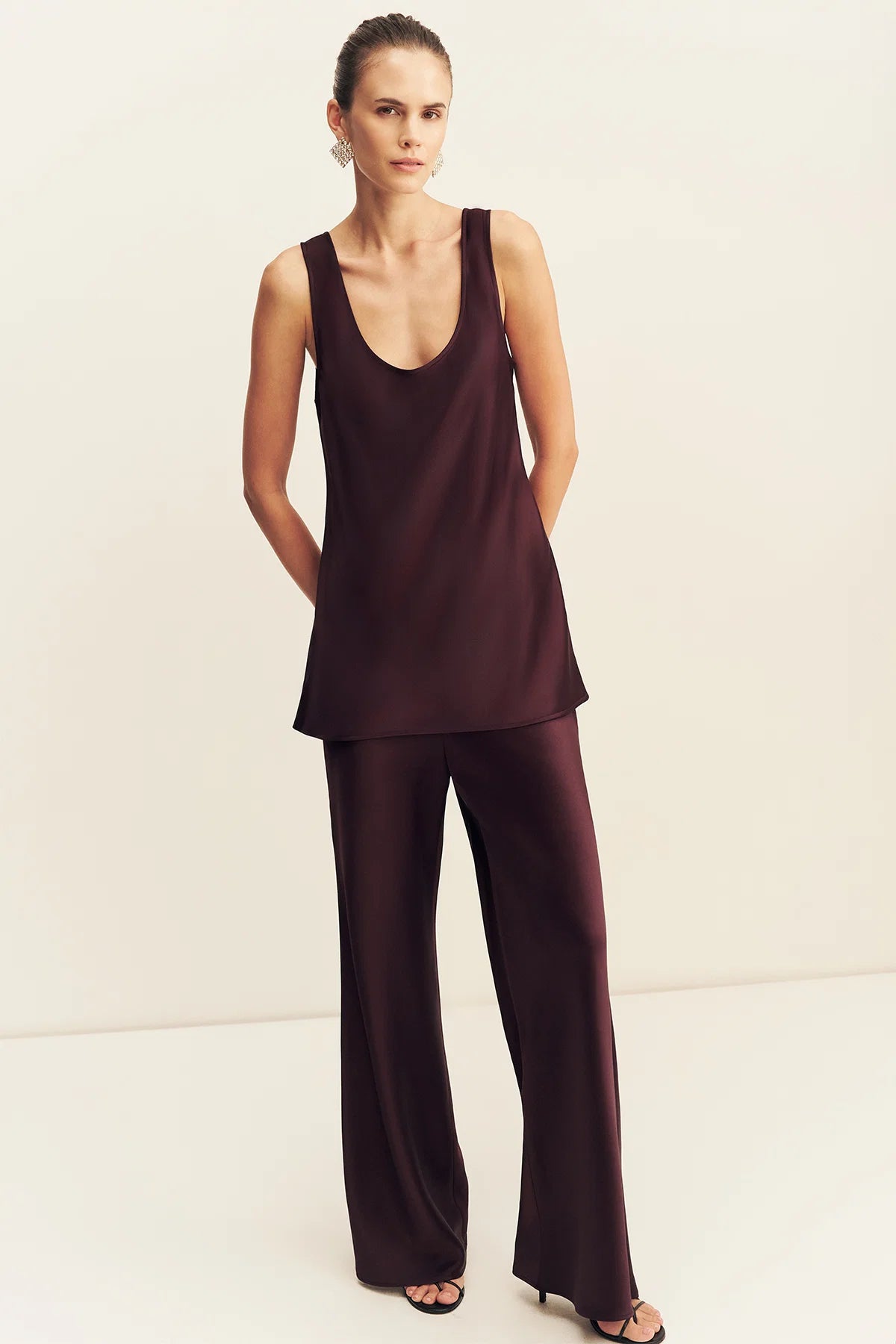 Savanna bias cut pant, plum