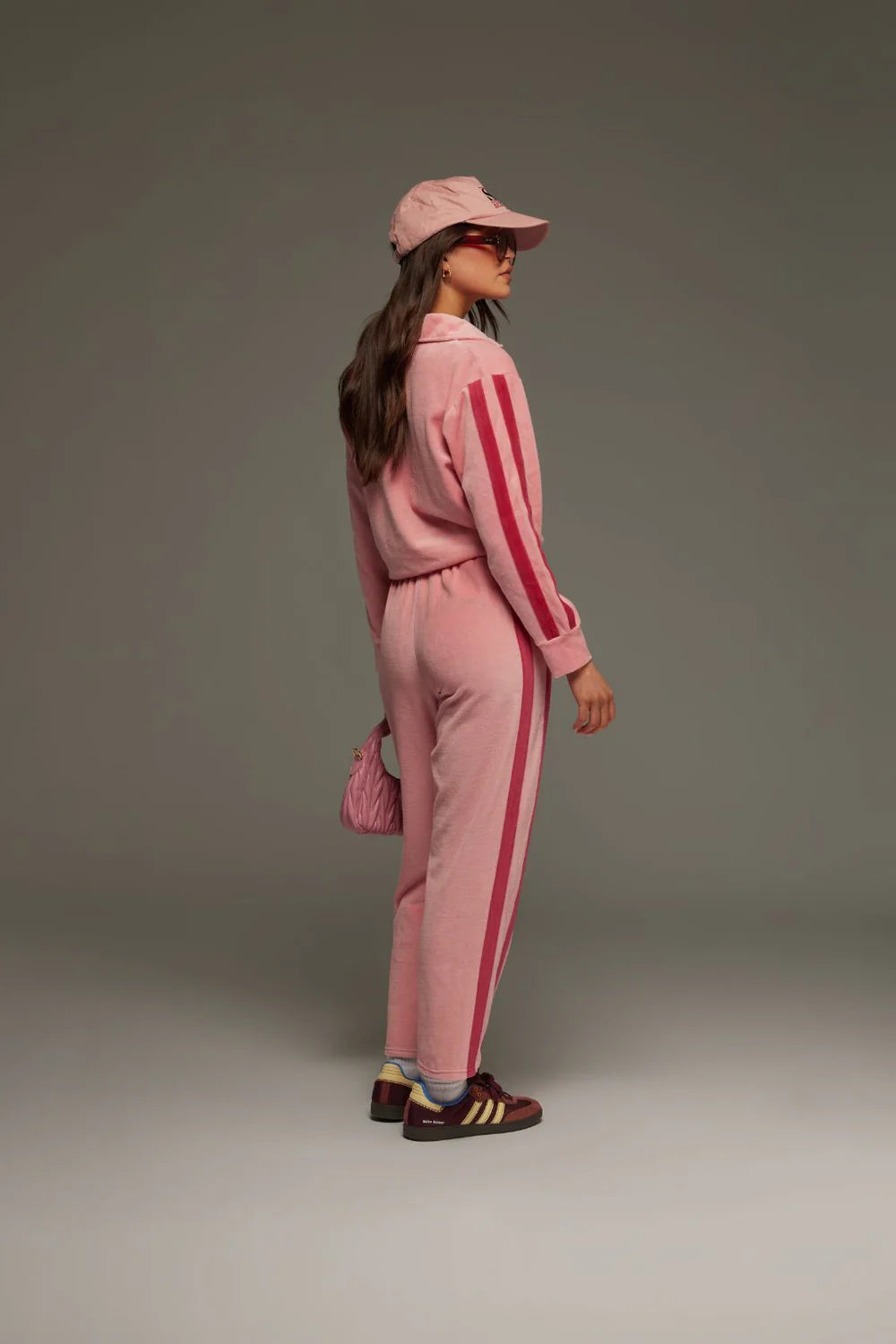 Mara velour pant, blush