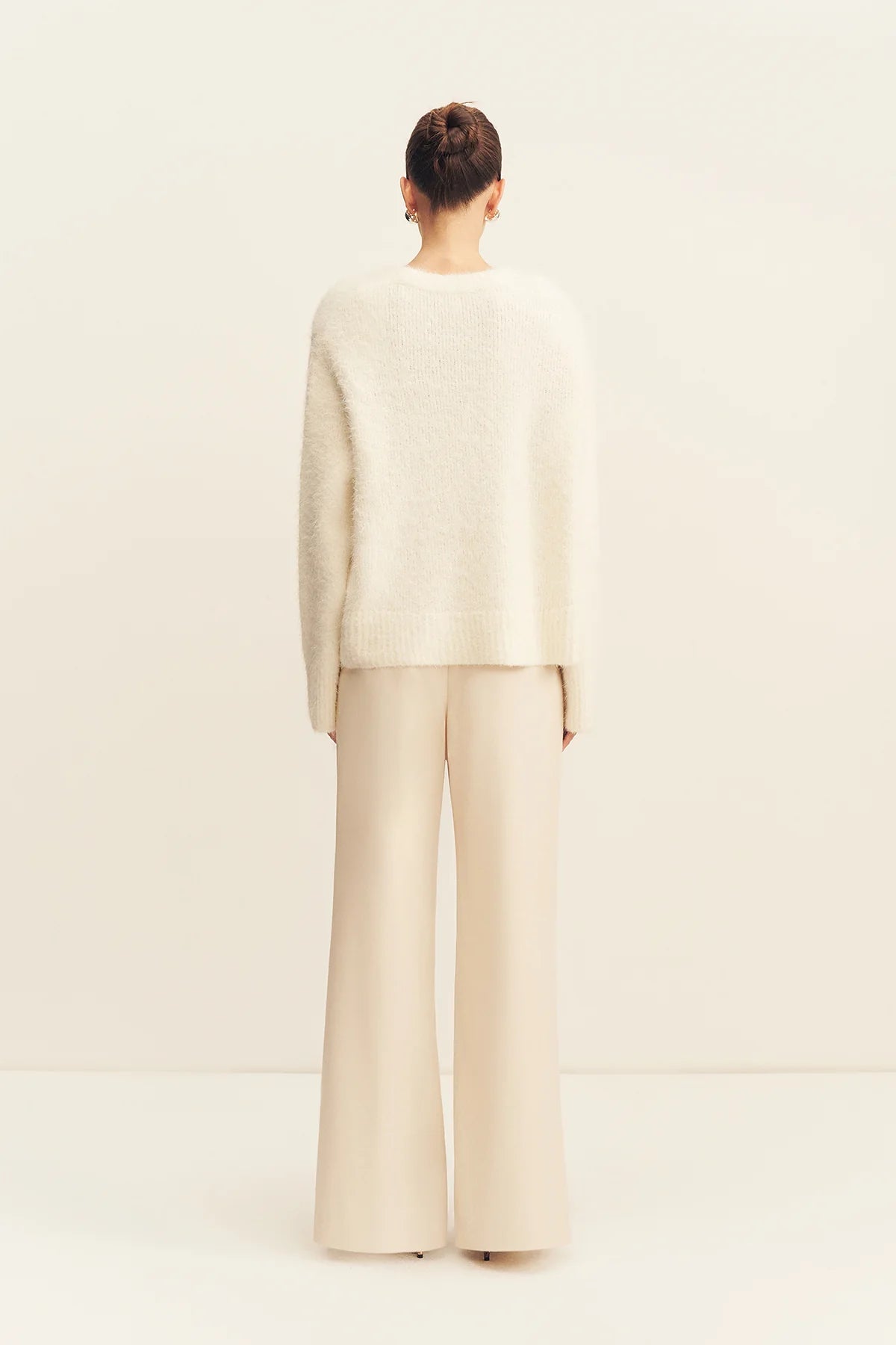 Asher suiting drawstring pant, white swan