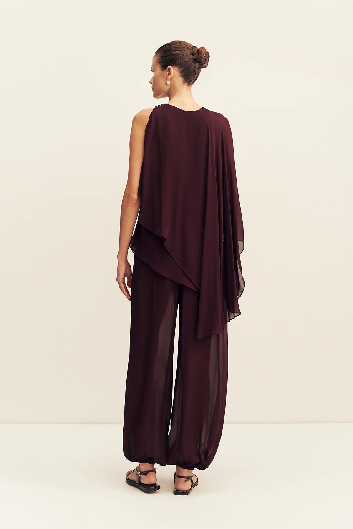Amina assymetrical tiered top, wine tasting