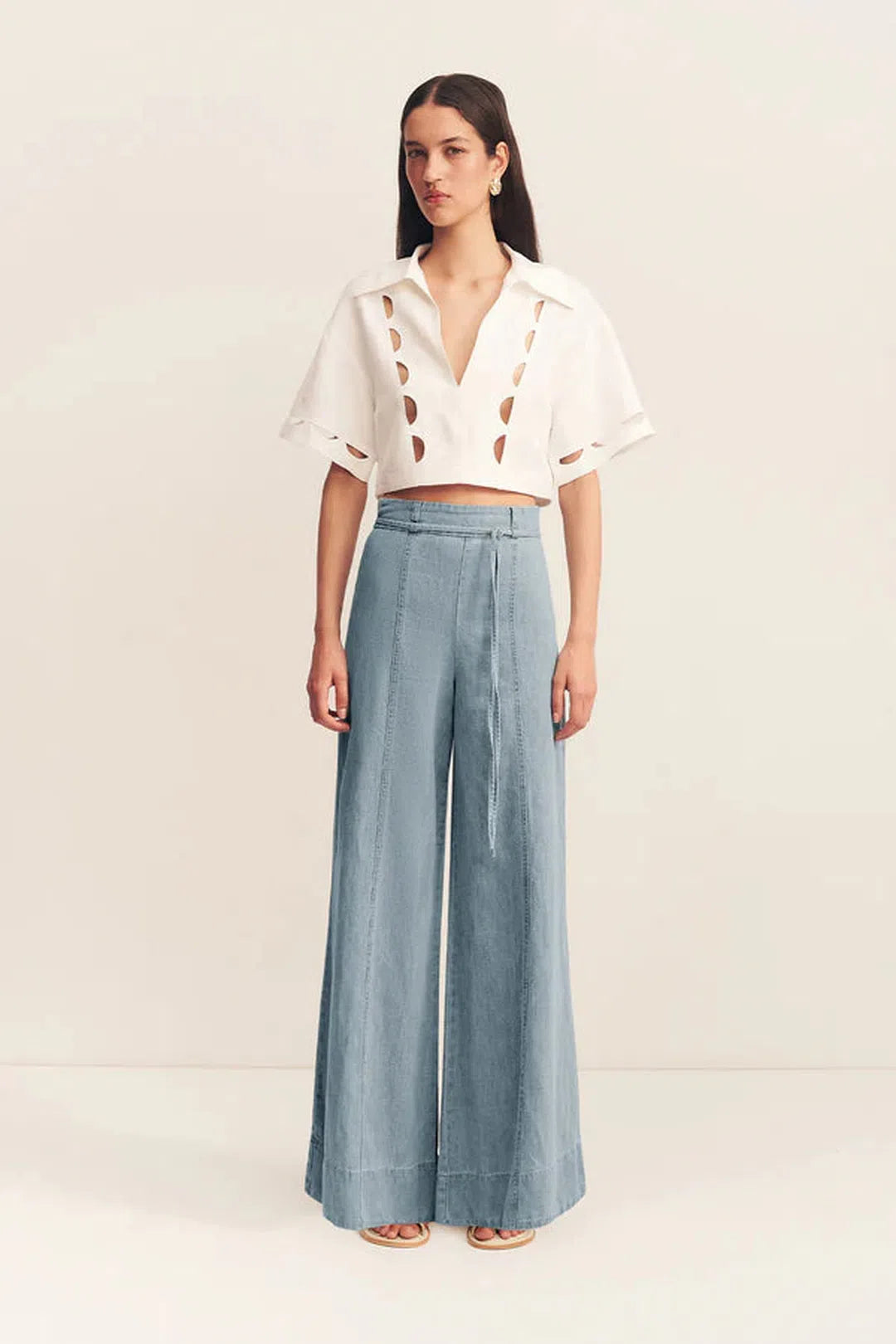 ellsworth palazzo pants, bleached blue
