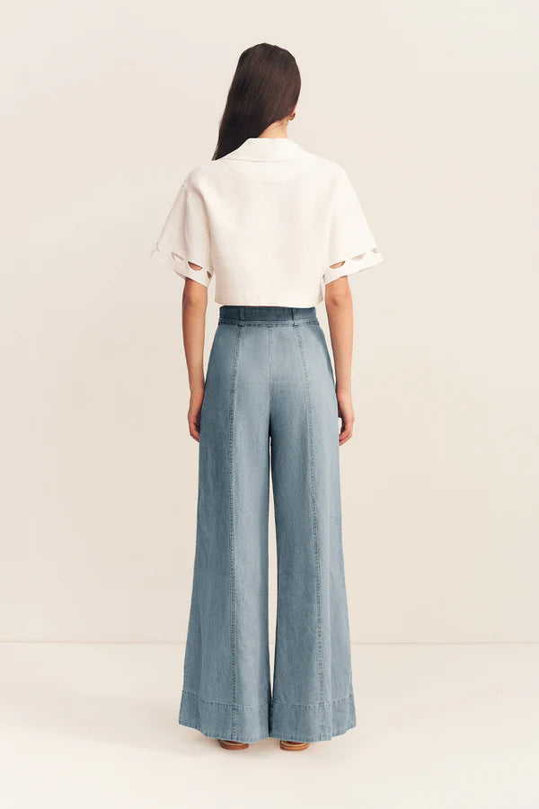 ellsworth palazzo pants, bleached blue