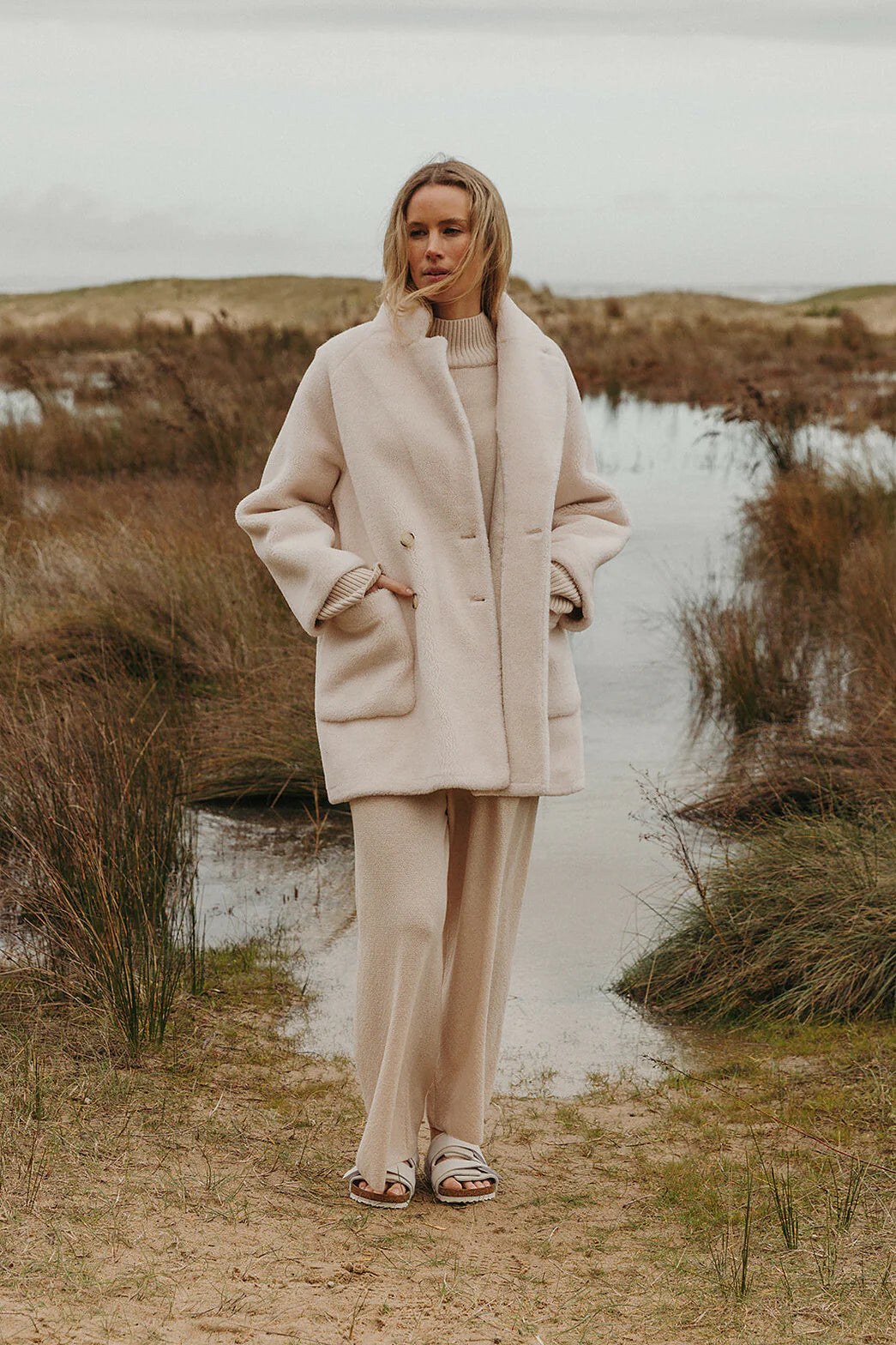 Polar Faux Fur Coat, Snow