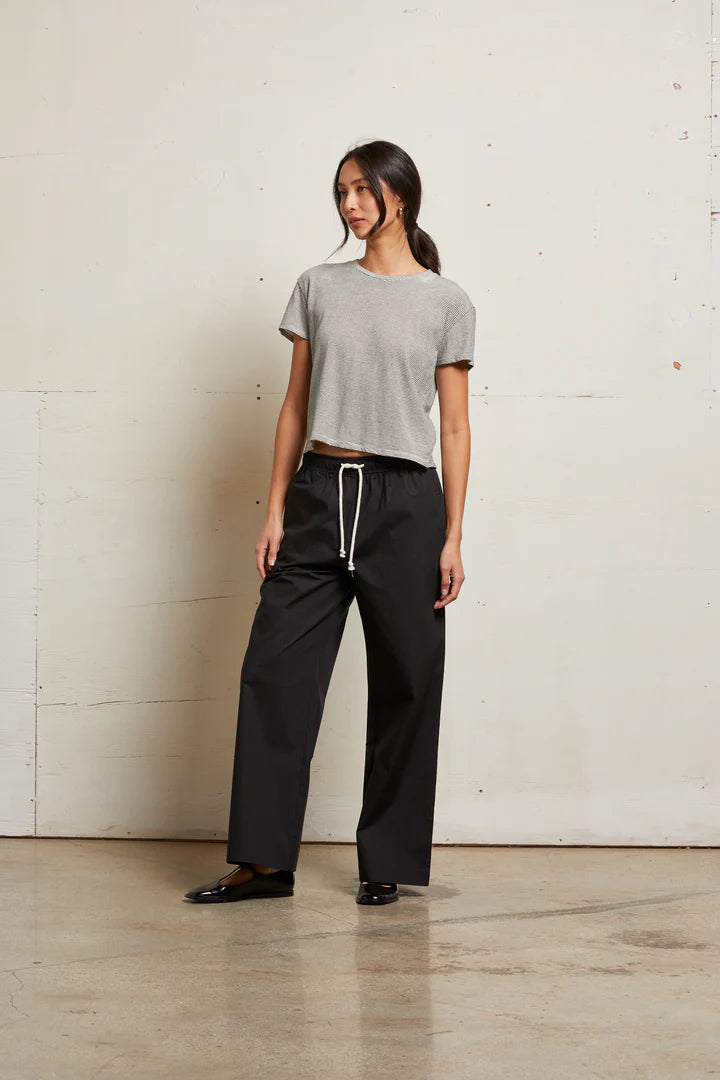 Harley stripe tee, Ivory/black stripe