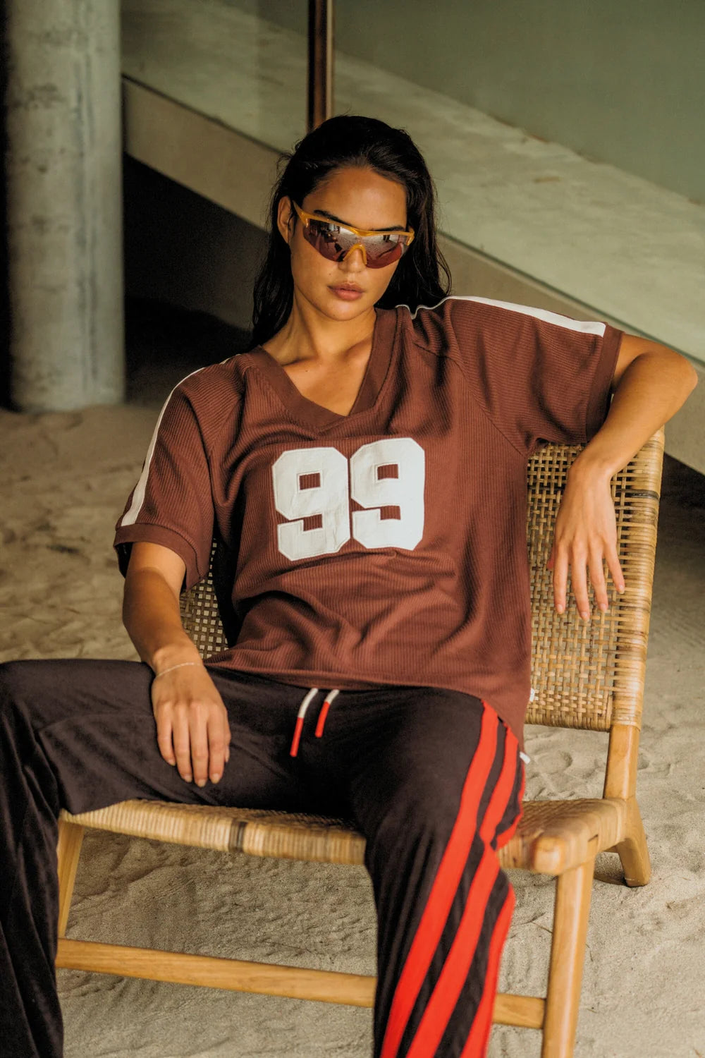 Chilli 99 waffle tee, mocha