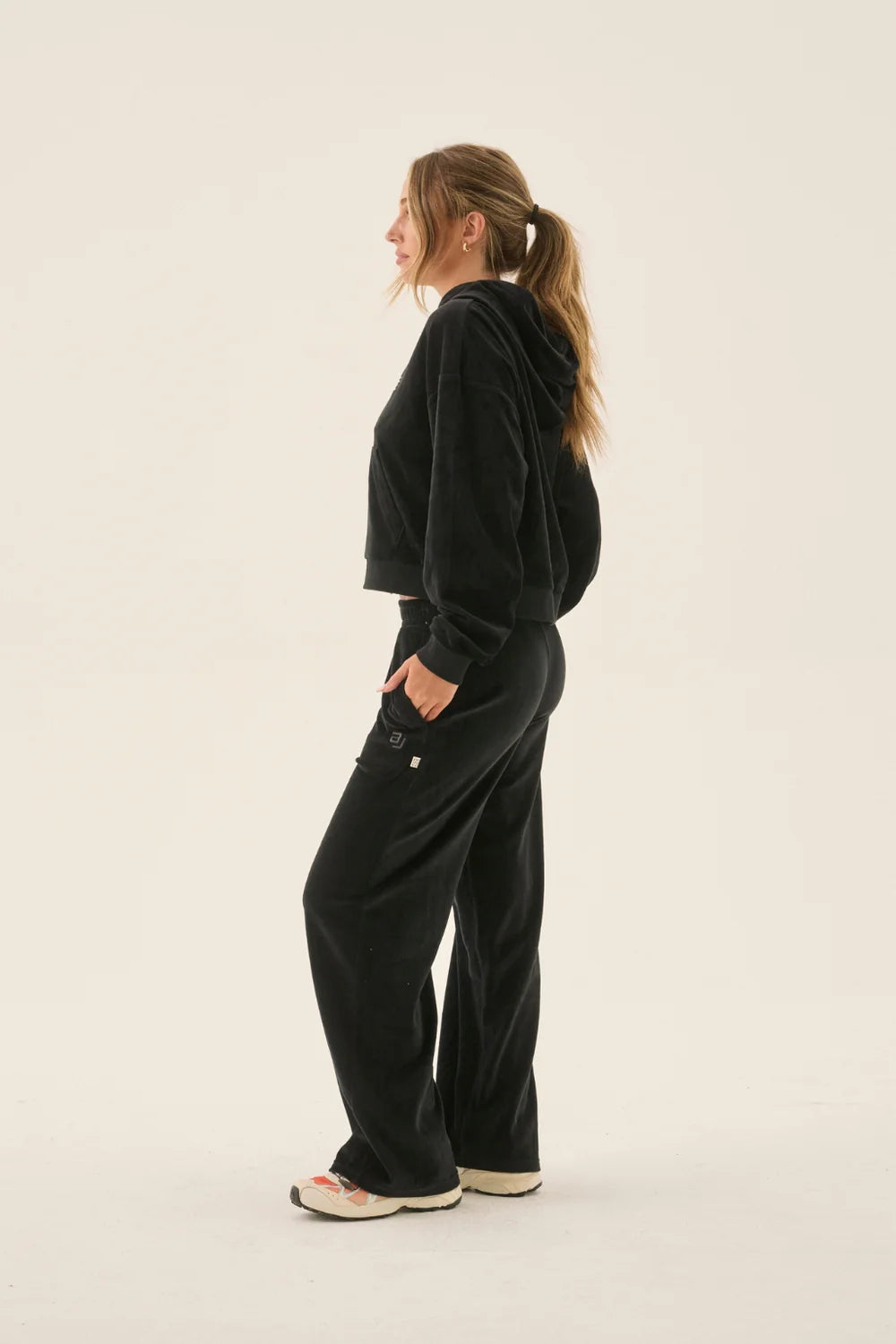 Aj velour trackpant, noir