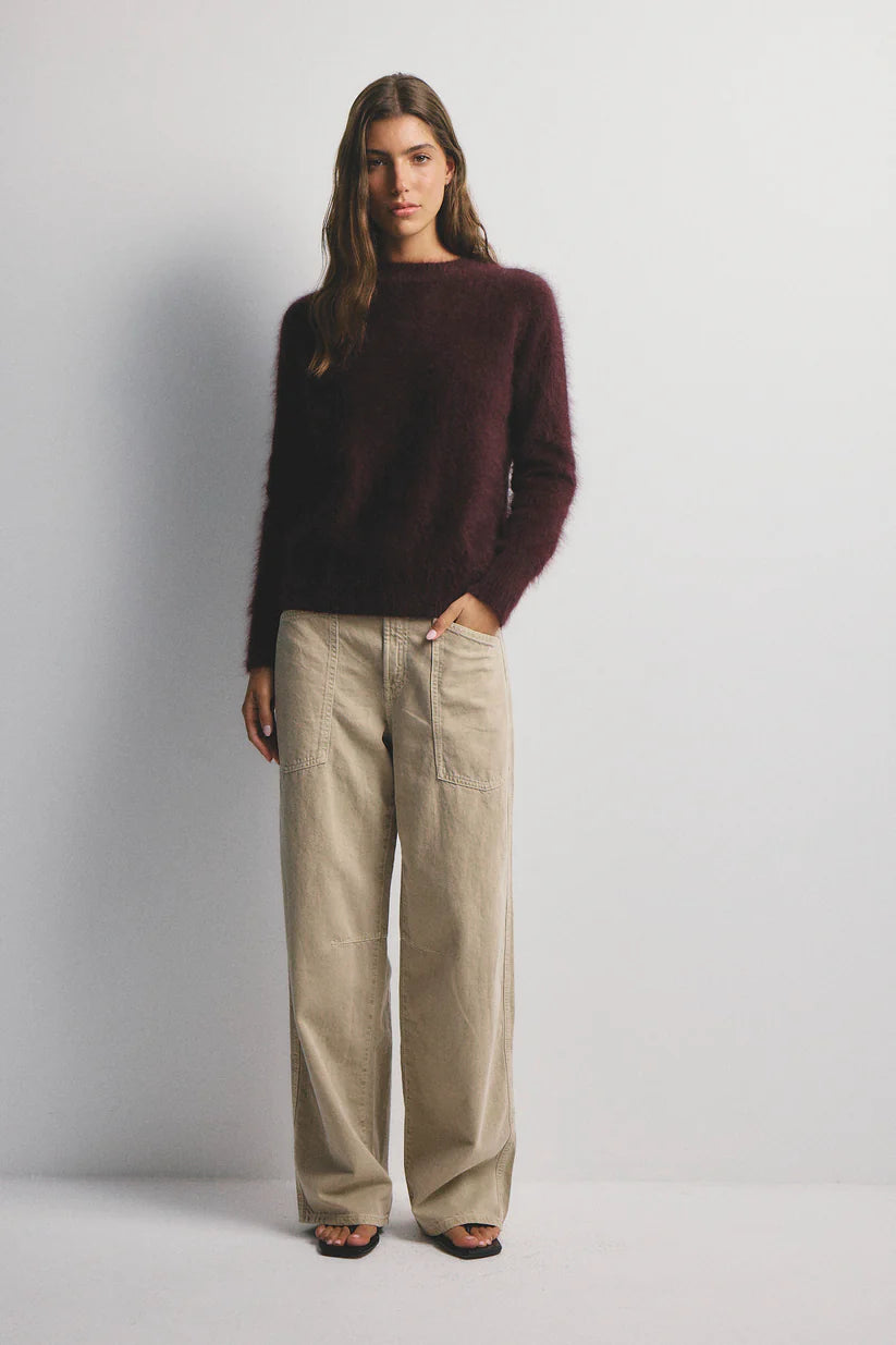 Adele Cashmere Crew Neck Knit - Aubergine