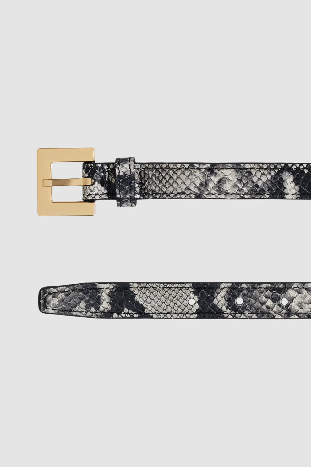 Nicola belt, black & white snake