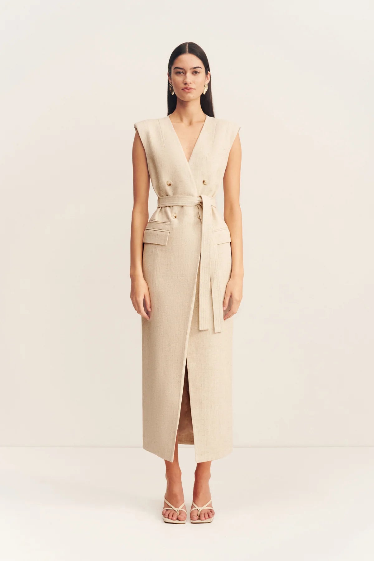 Newman Sleeveless Blazer Midi Dress