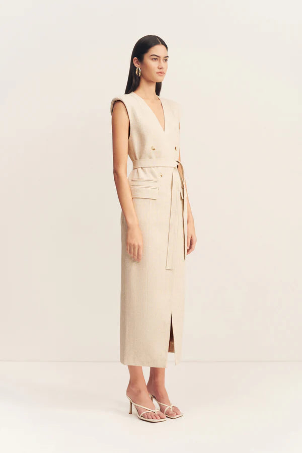 Newman Sleeveless Blazer Midi Dress