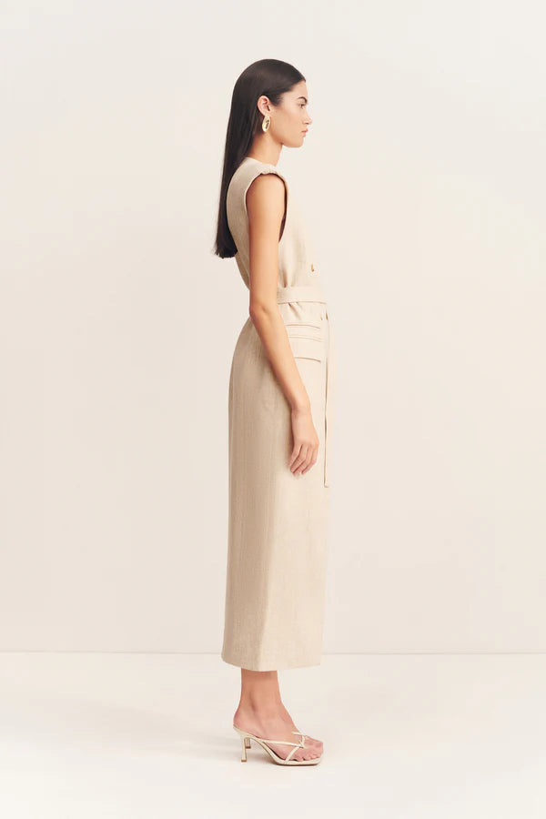 Newman Sleeveless Blazer Midi Dress