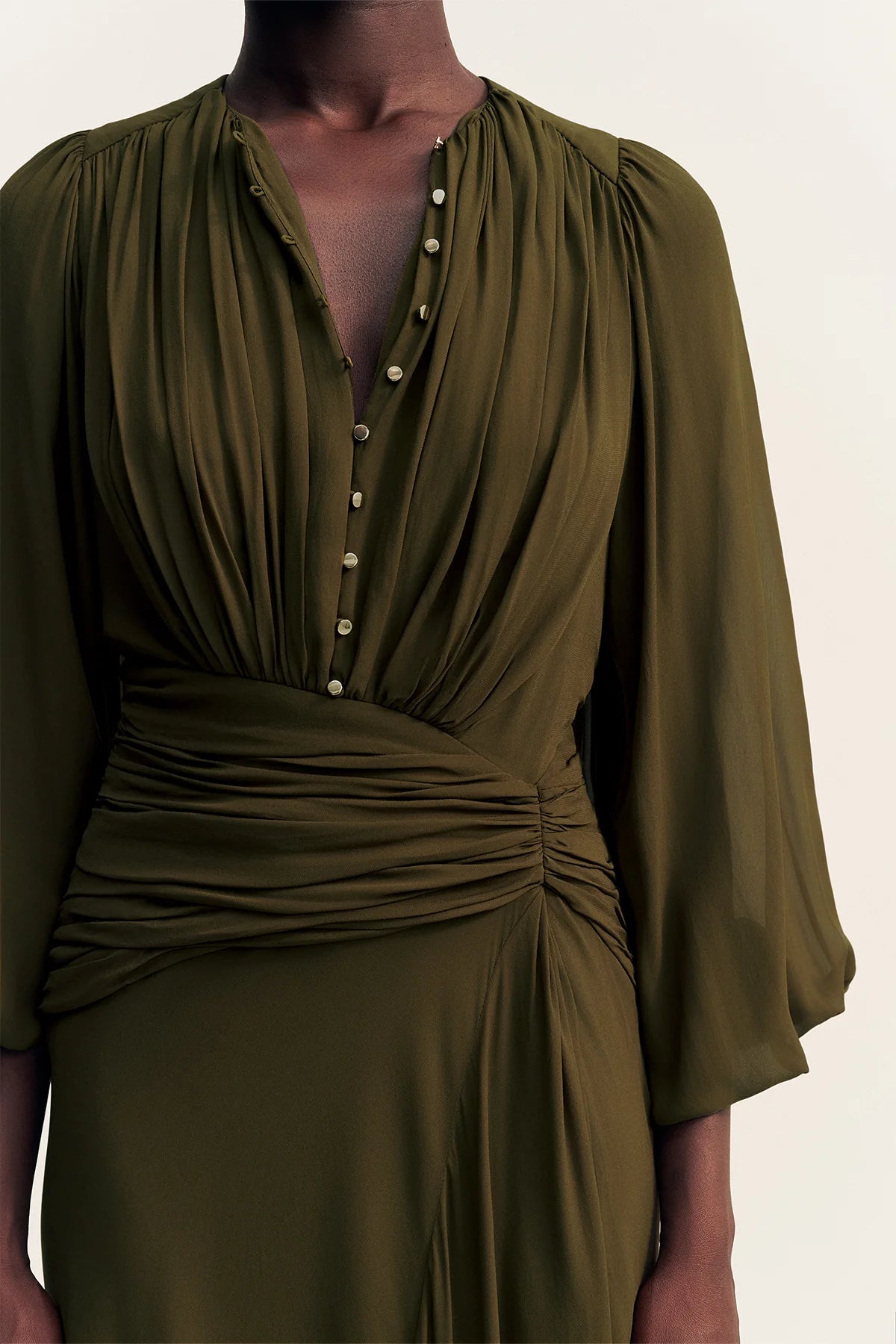 Juno high neck balloon sleeve maxi dress, jungle