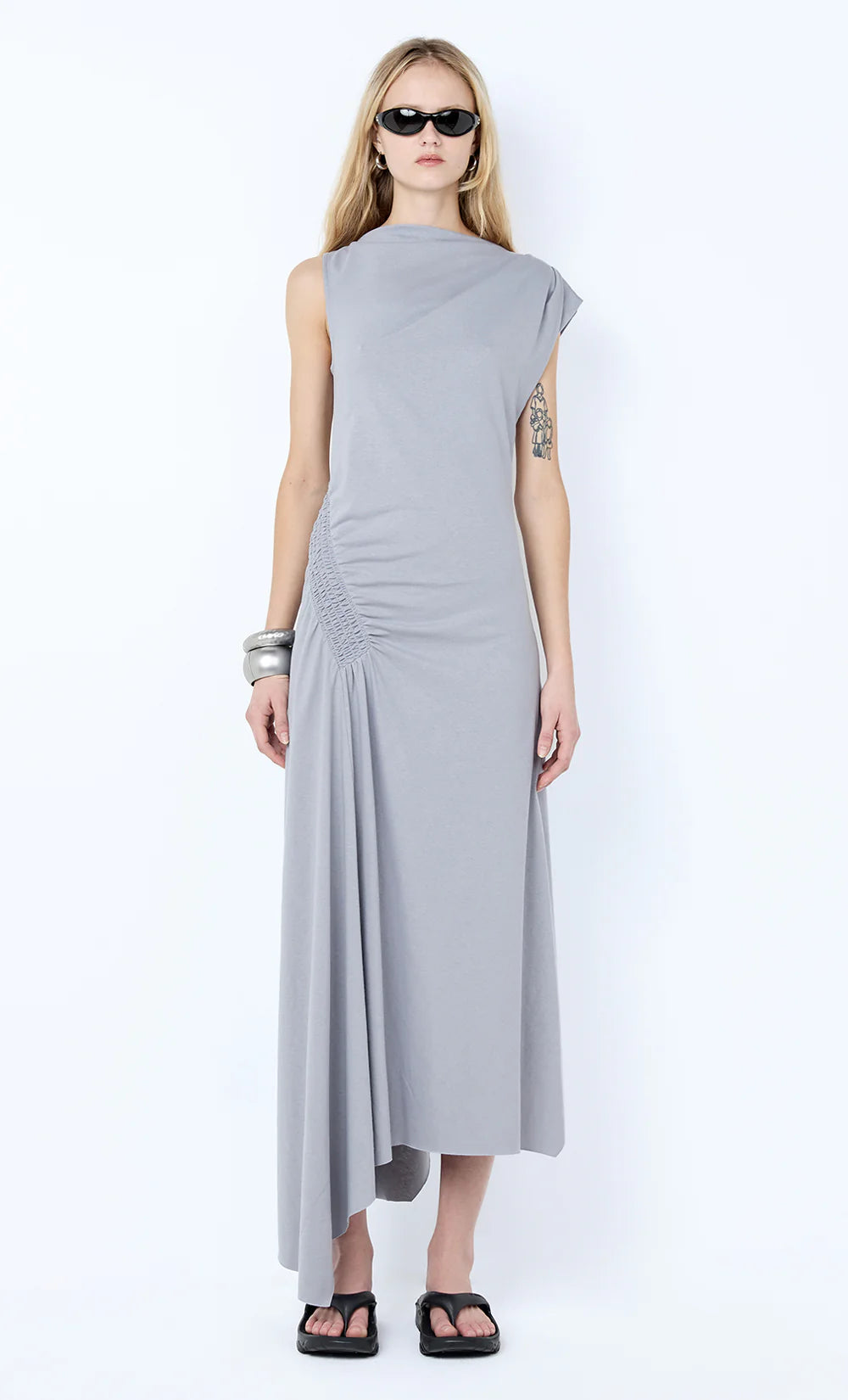 Ema asym dress, grey blue